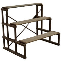Antique Wood and Steel School Benches