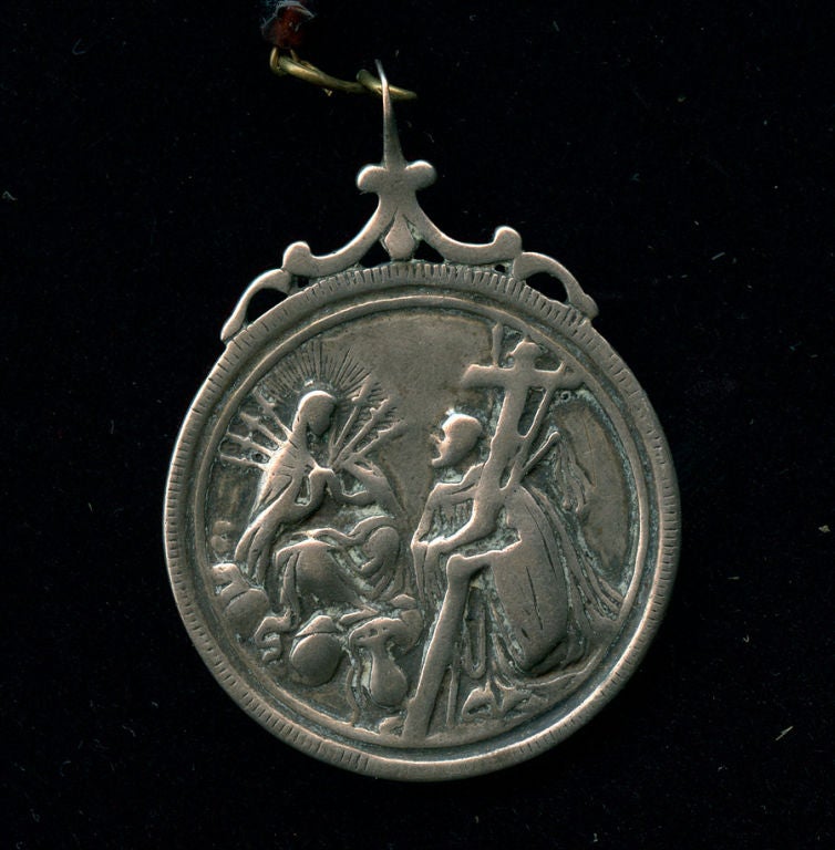 18th Century and Earlier Monks Rosary with silver medallion