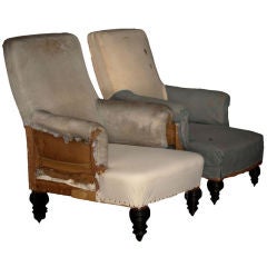 Pair of French Primitive Lounge Chairs