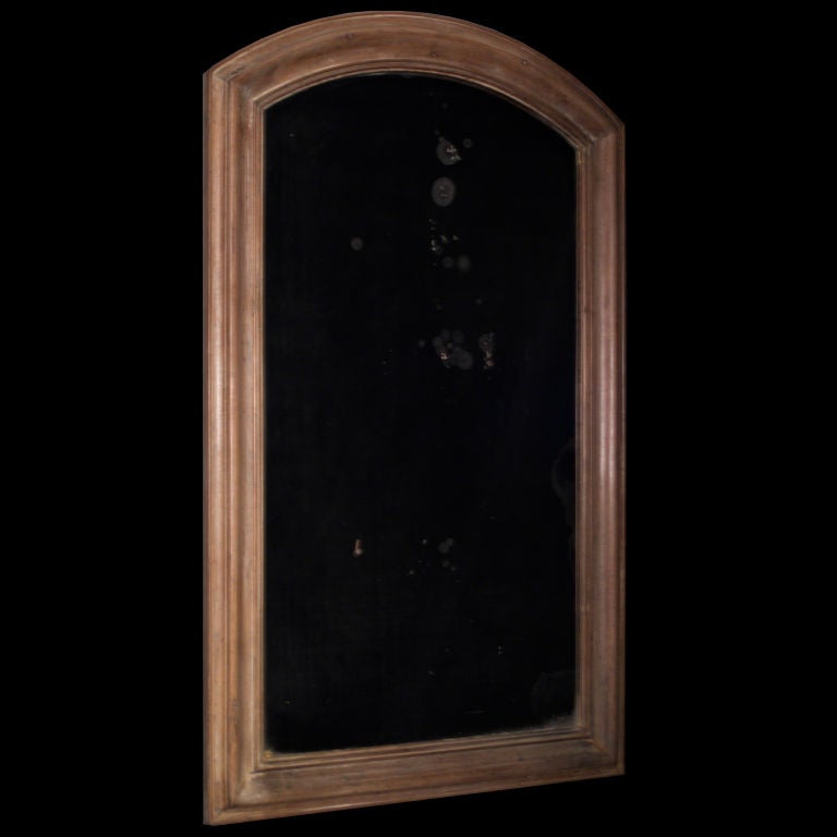 Oval Top Wood Frame Mirror with Original Mercury Glass