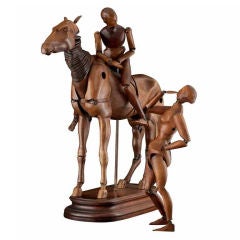 Rare Articulated Model of a Horse and Rider Set