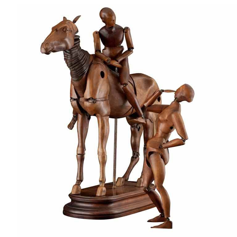 Rare Articulated Model of a Horse and Rider Set