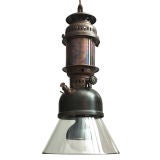 Vintage Industrial Converted Gas Light with Clear Shade