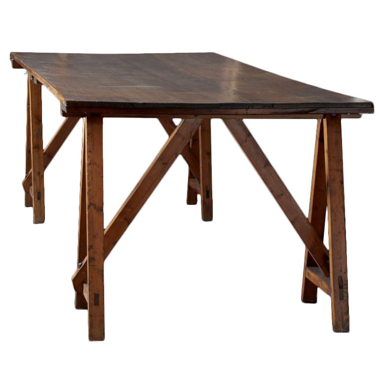 Oversized Saw Horse Table