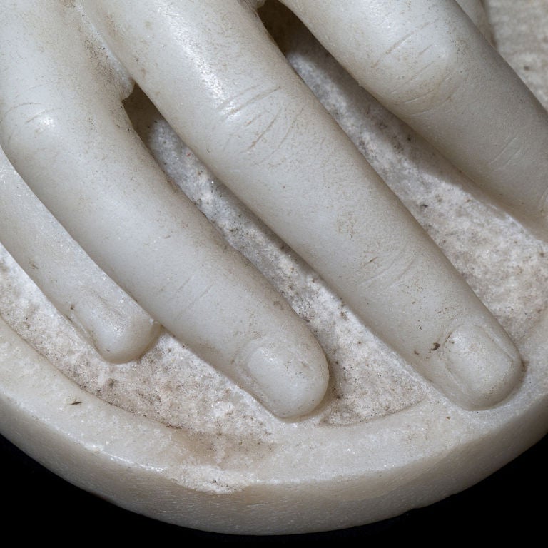 18th Century and Earlier Delicately Carved Marble Hand