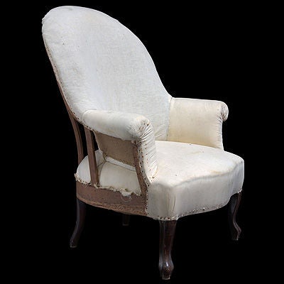 Simple English Primitive Chair with Exposed Back