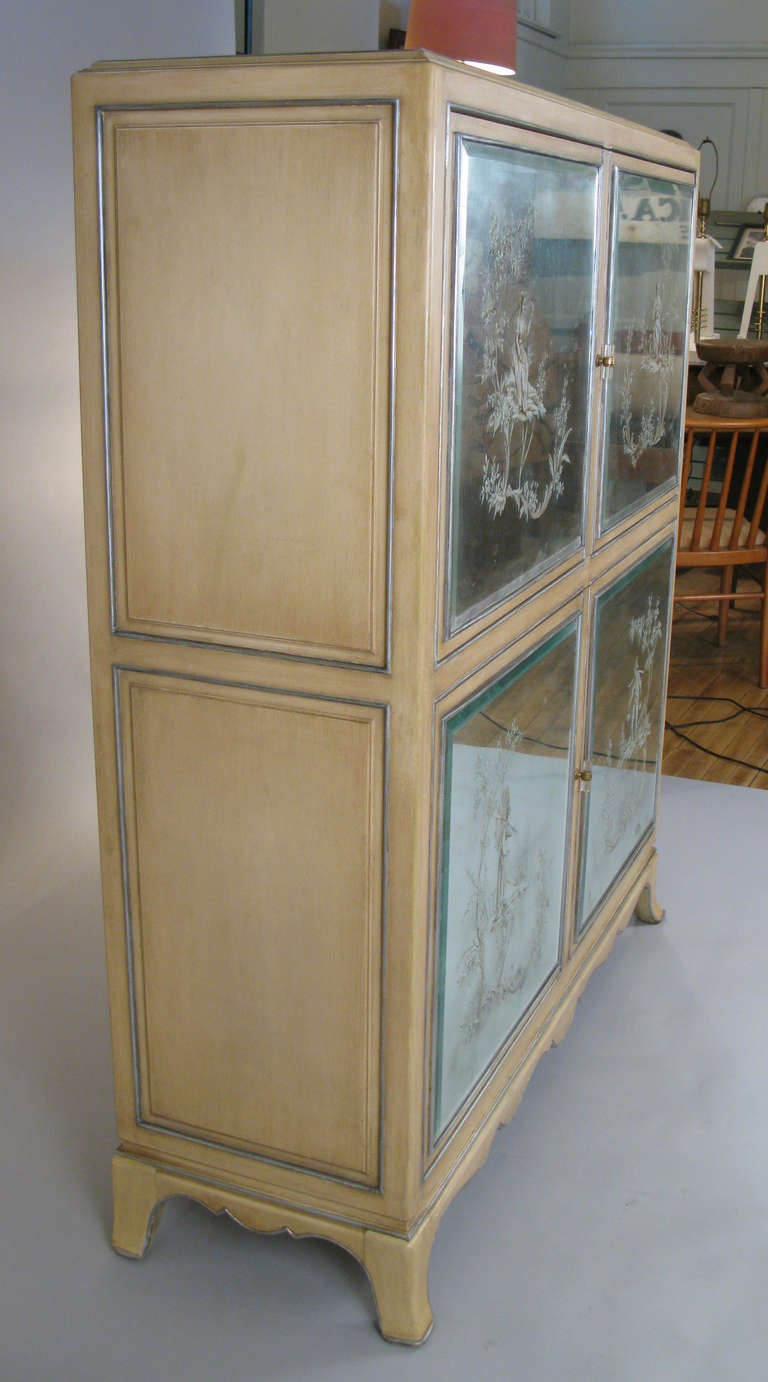 American Glamourous 1940's Eglomise Cabinet
