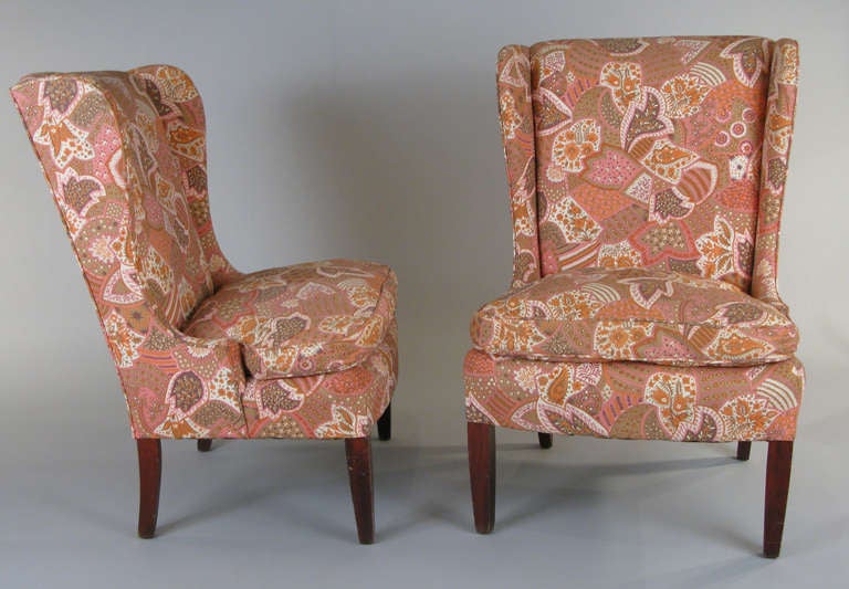 Pair of Antique Slipper Wing Chairs 1