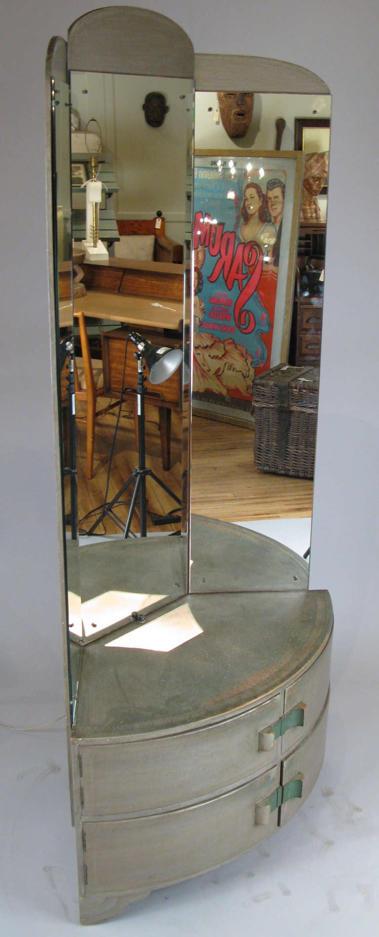 Elegant 1930's Art Deco Mirrored Vanity by Rowley London