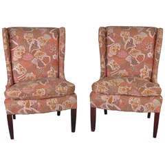 Pair of Antique Slipper Wing Chairs