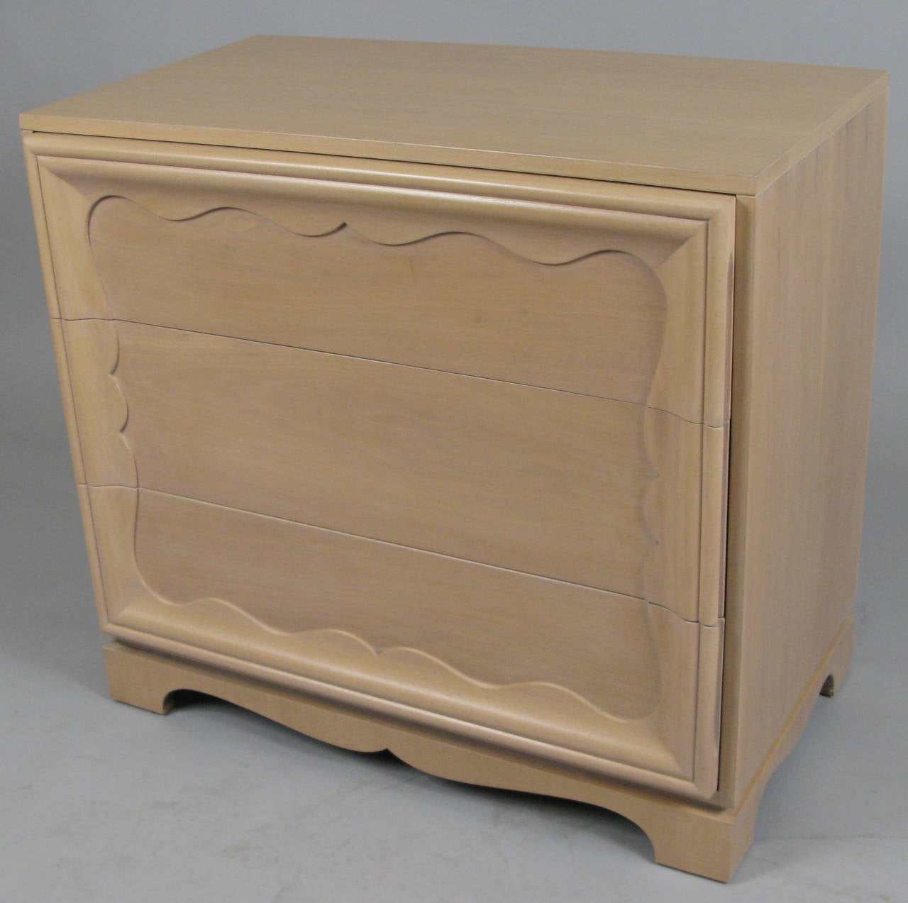 Pair of 1940s Three-Drawer Chests by Grosfeld House In Excellent Condition In Hudson, NY