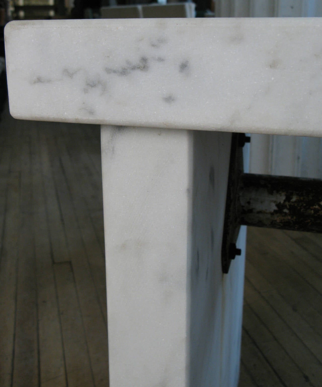 Bold Antique Marble Candy Makers Table In Excellent Condition In Hudson, NY
