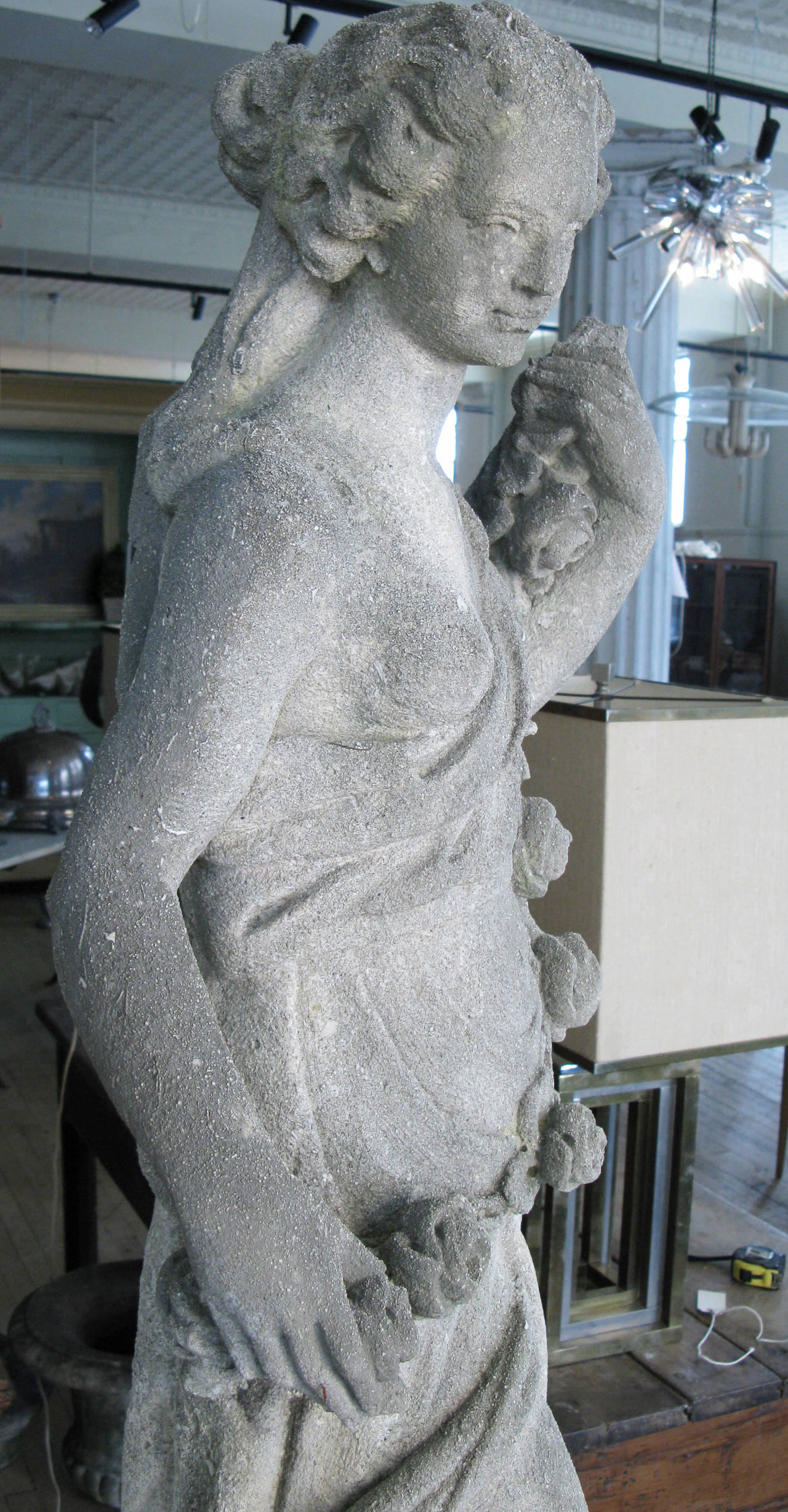 1940s Cast Stone Classical Statue of a Lady 2
