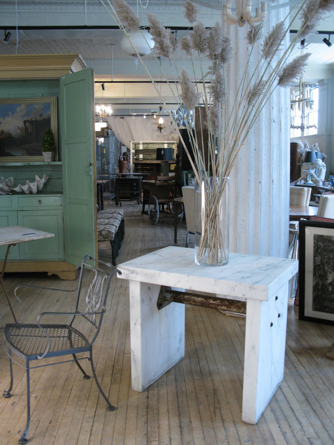 19th Century Bold Antique Marble Candy Makers Table