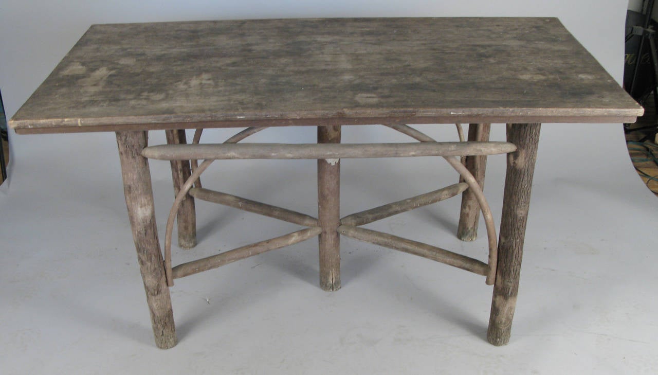 Antique 1920s Adirondack Table In Good Condition In Hudson, NY