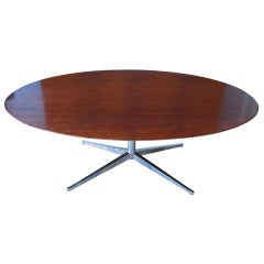 Rosewood & Chrome Oval Table by Florence Knoll