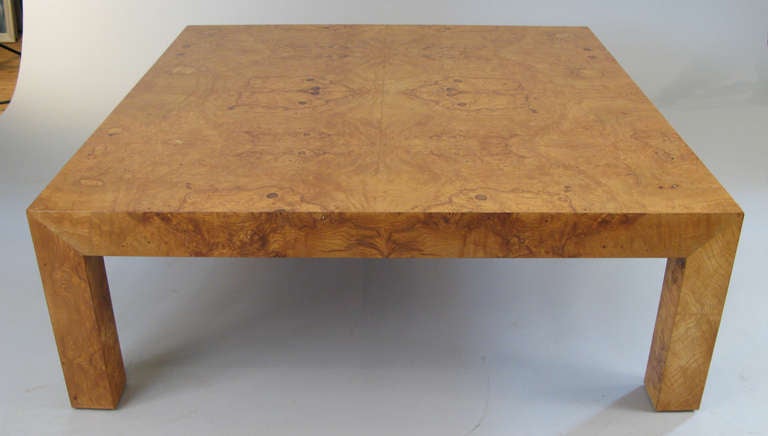 American Modern Burled Cocktail Table by Milo Baughan for Thayer Coggin