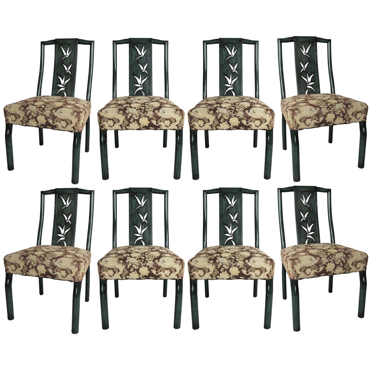 Set of Eight 1940s Dining Chairs by James Mont