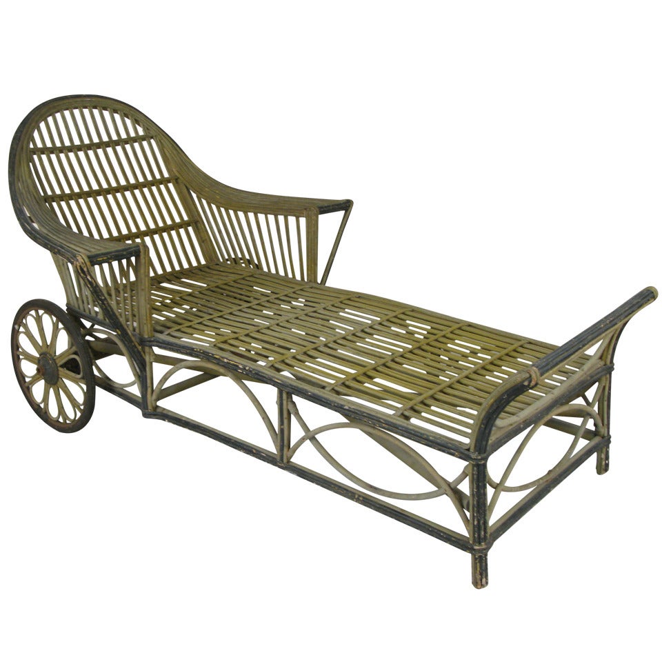 Antique Wicker Chaise Lounge