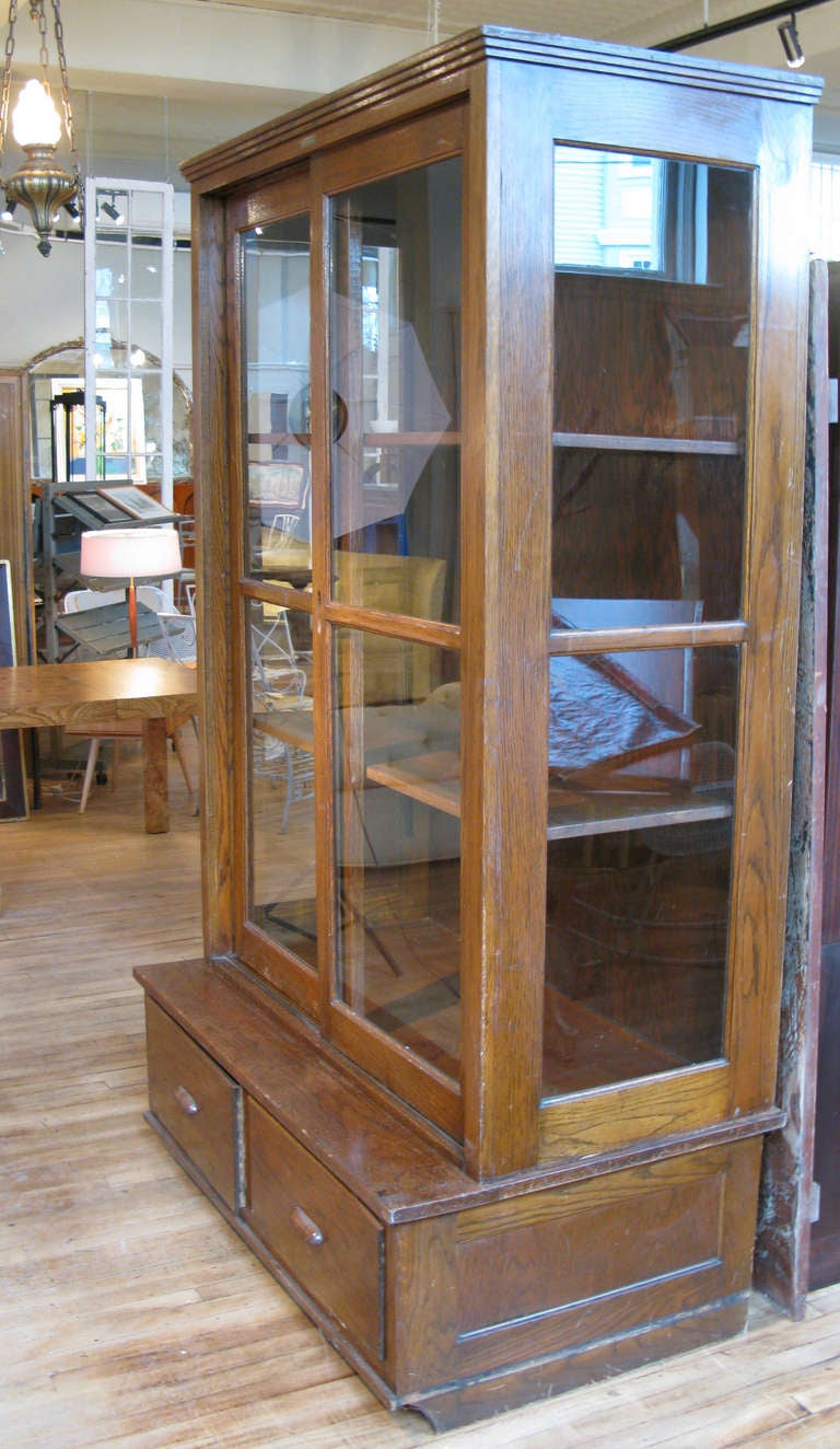 antique glass display cabinet