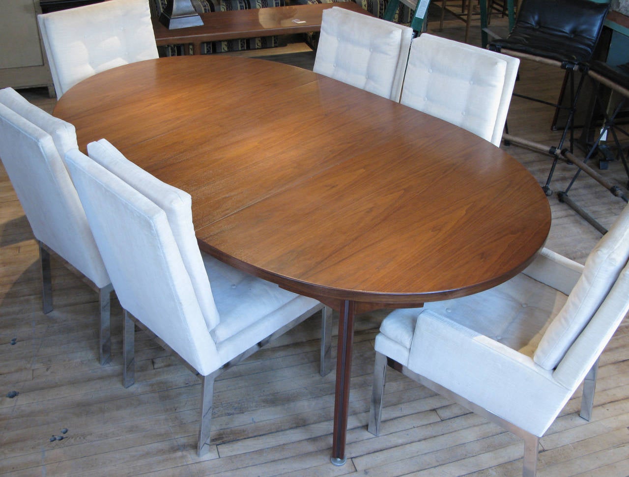 American Vintage Oval Walnut Extension Dining Table by Jens Risom