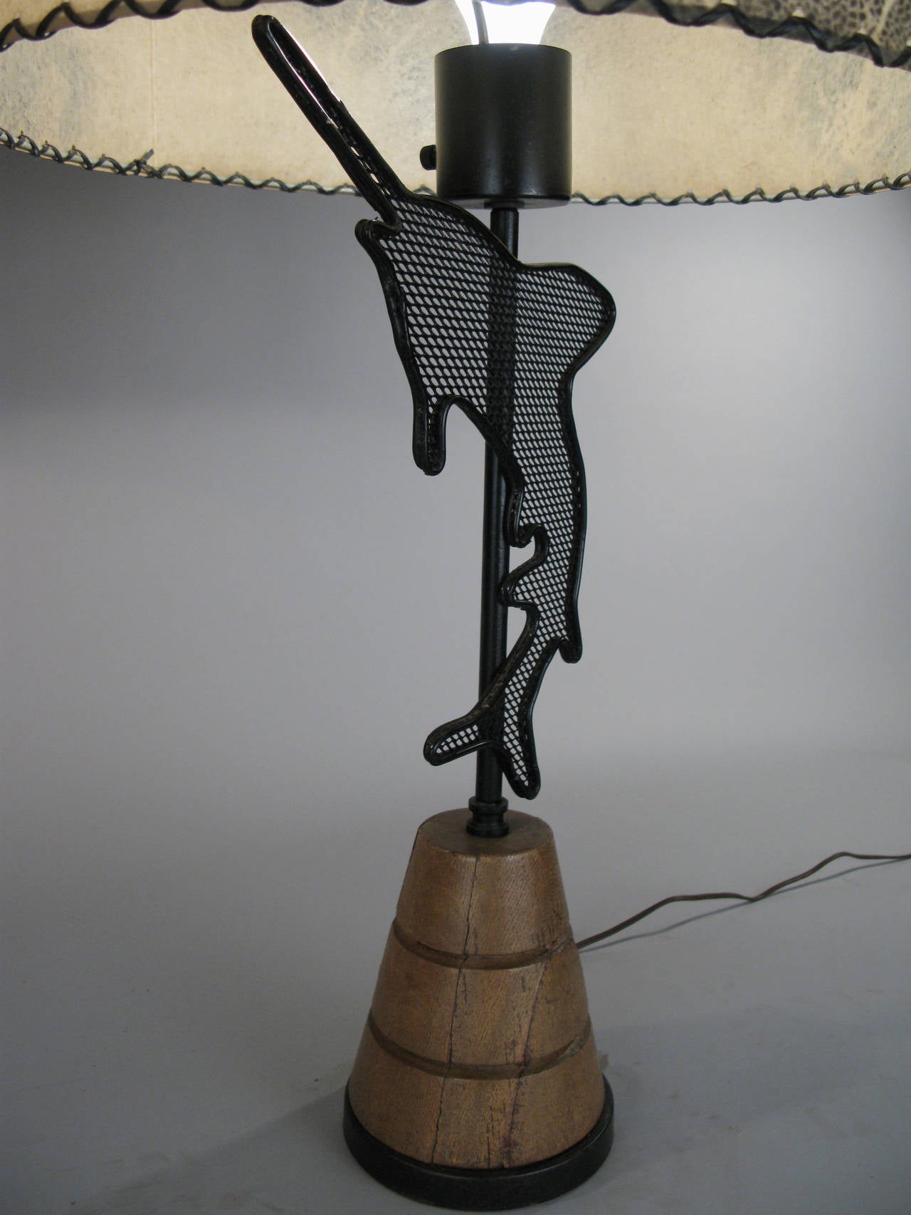 Pair of 1950s Modern Wire Fish Lamps in the Style of Frederick Weinberg In Excellent Condition In Hudson, NY