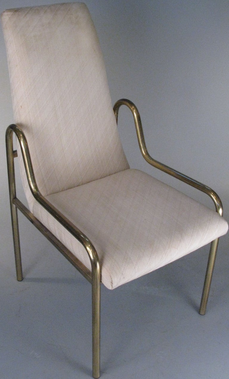 Set of Eight Brass DIning Chairs by Mastercraft