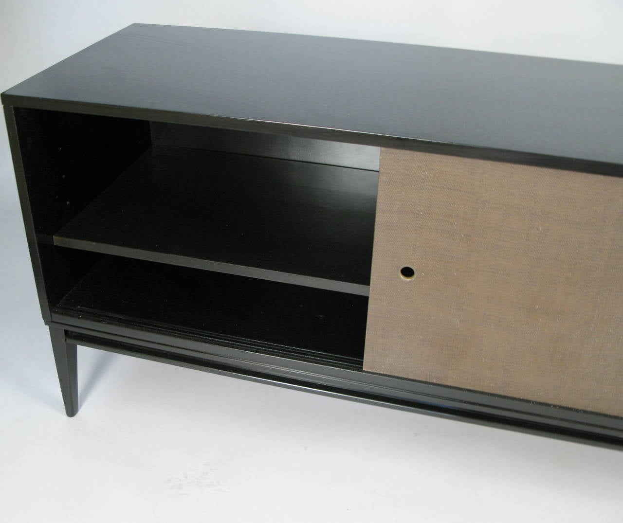 Modern Lacquered and Grasscloth Cabinet by Paul McCobb 2