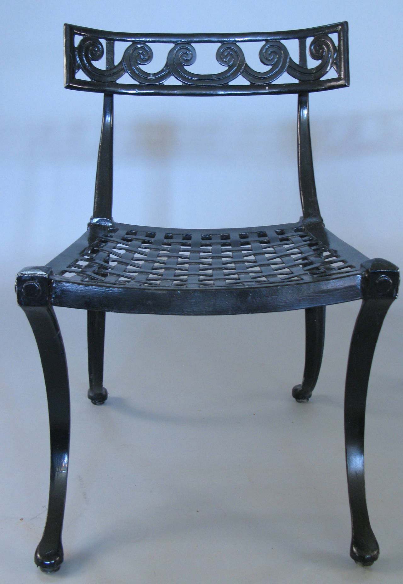 Pair of Klismos Vitruvian Scroll Chairs by Thinline 2