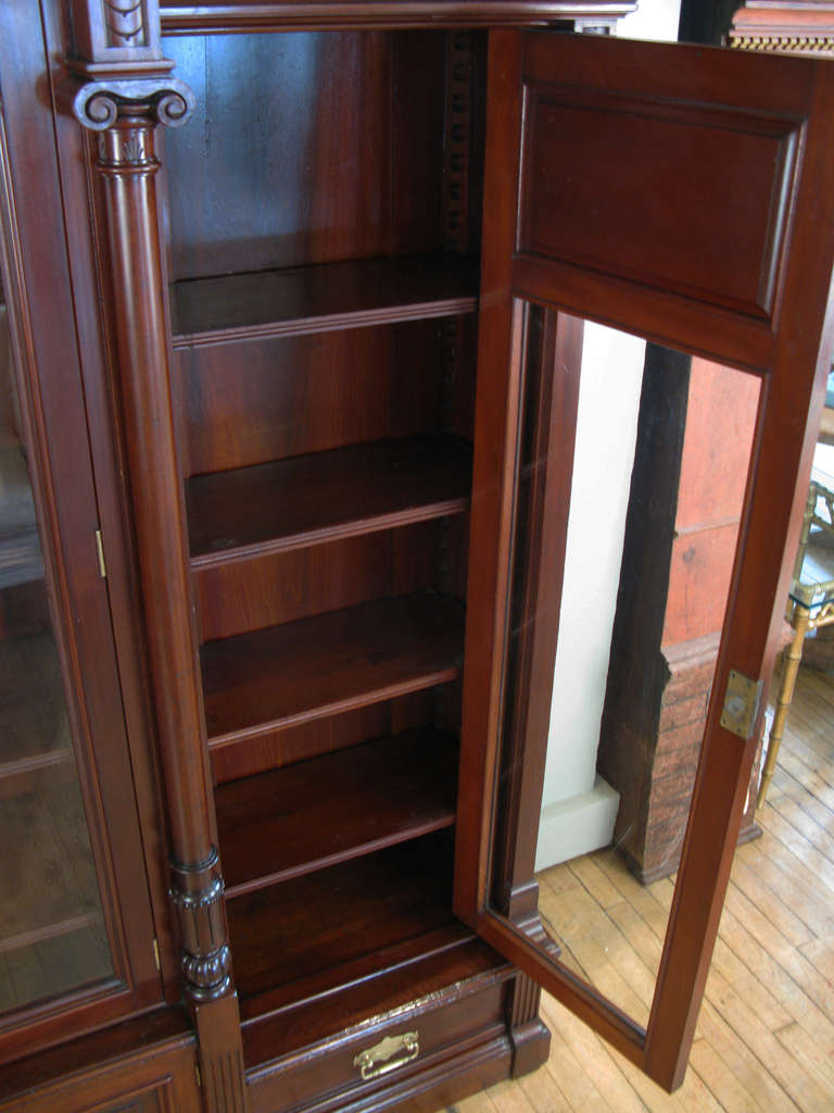 19th Century Hand Carved Bookcase Cabinet 1