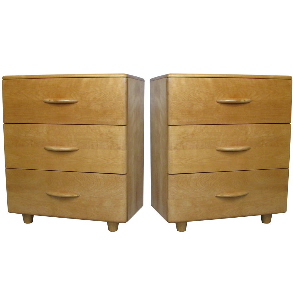 Pair of 1950's Modern Chests in Birch