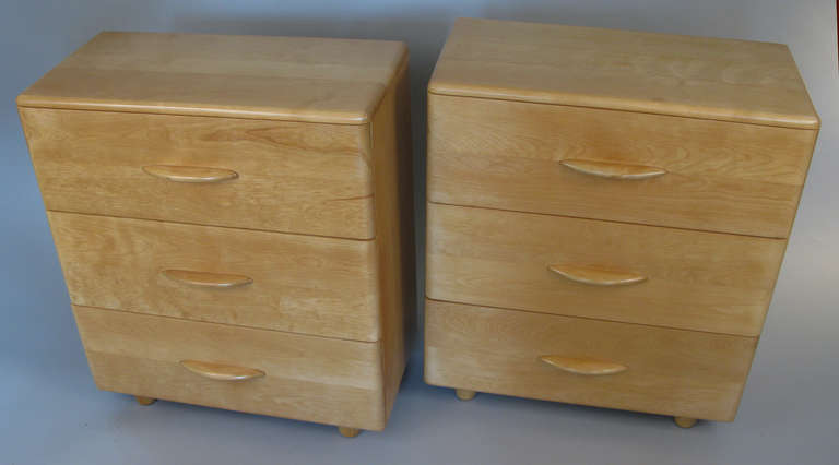 Mid-Century Modern Pair of 1950's Modern Chests in Birch