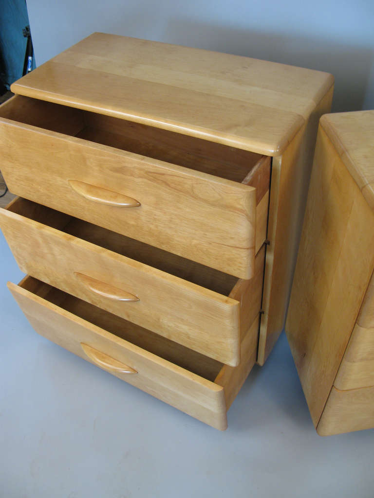 American Pair of 1950's Modern Chests in Birch