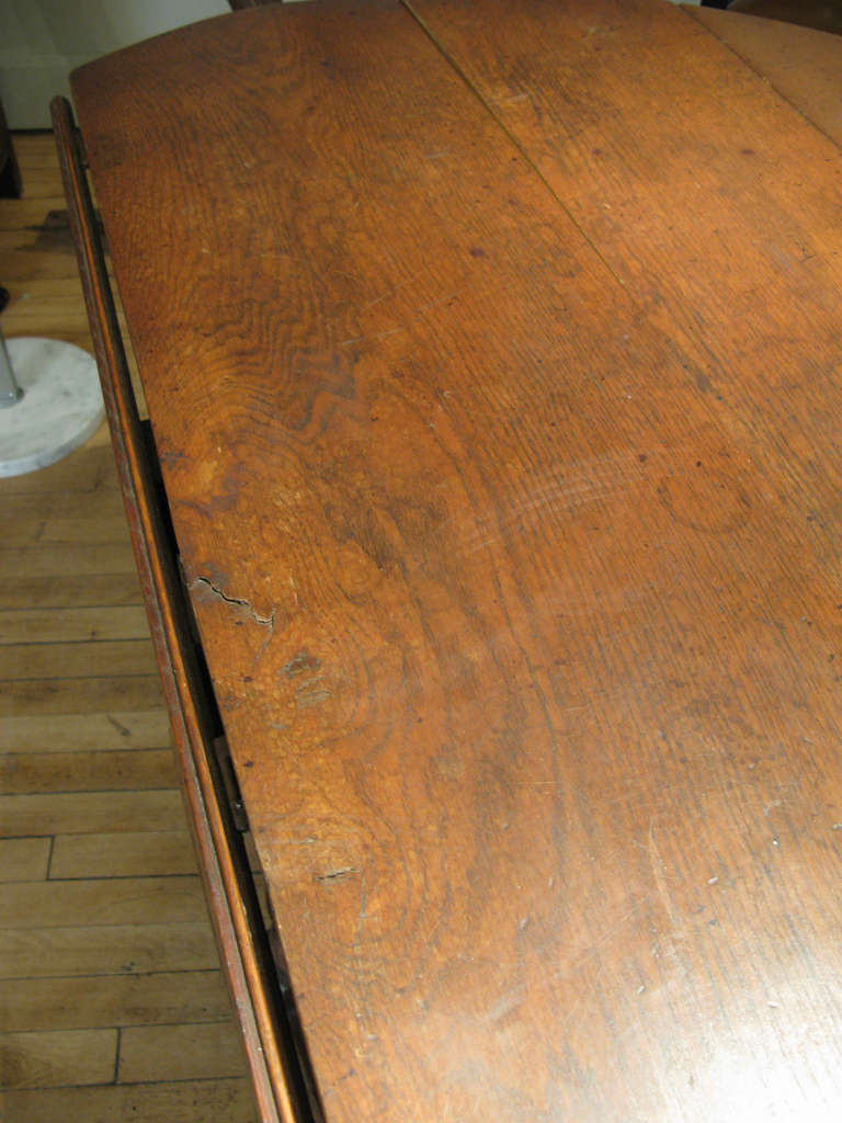 Antique English Oak Drop Leaf Oval Table 3