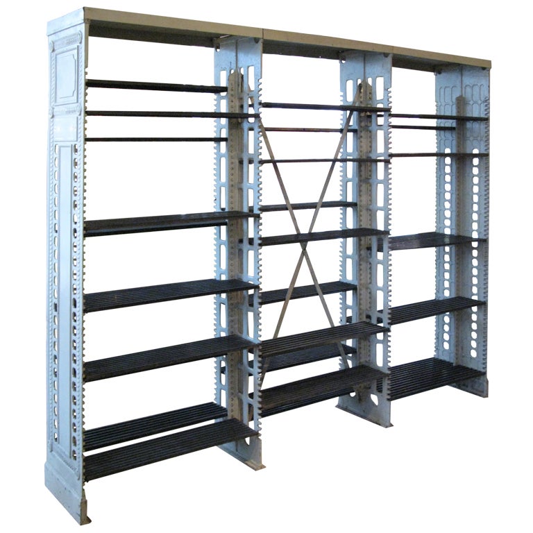 Antique Cast Iron Archival Library Bookcase by Snead at 1stDibs cast