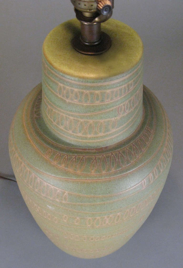 1950s Modern Ceramic Lamp by Design Technics 1
