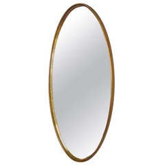 Classic Modern Gold Leaf Oval Mirror by La Barge 9
