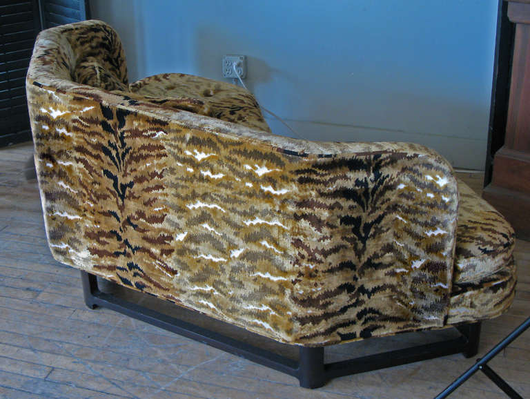 American The Corner Sofa In Original Tiger Velvet By Edward Wormley For Dunbar