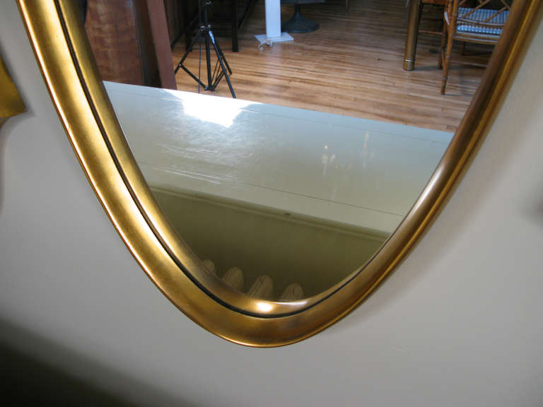 American Classic Modern Gold Leaf Oval Mirror by La Barge