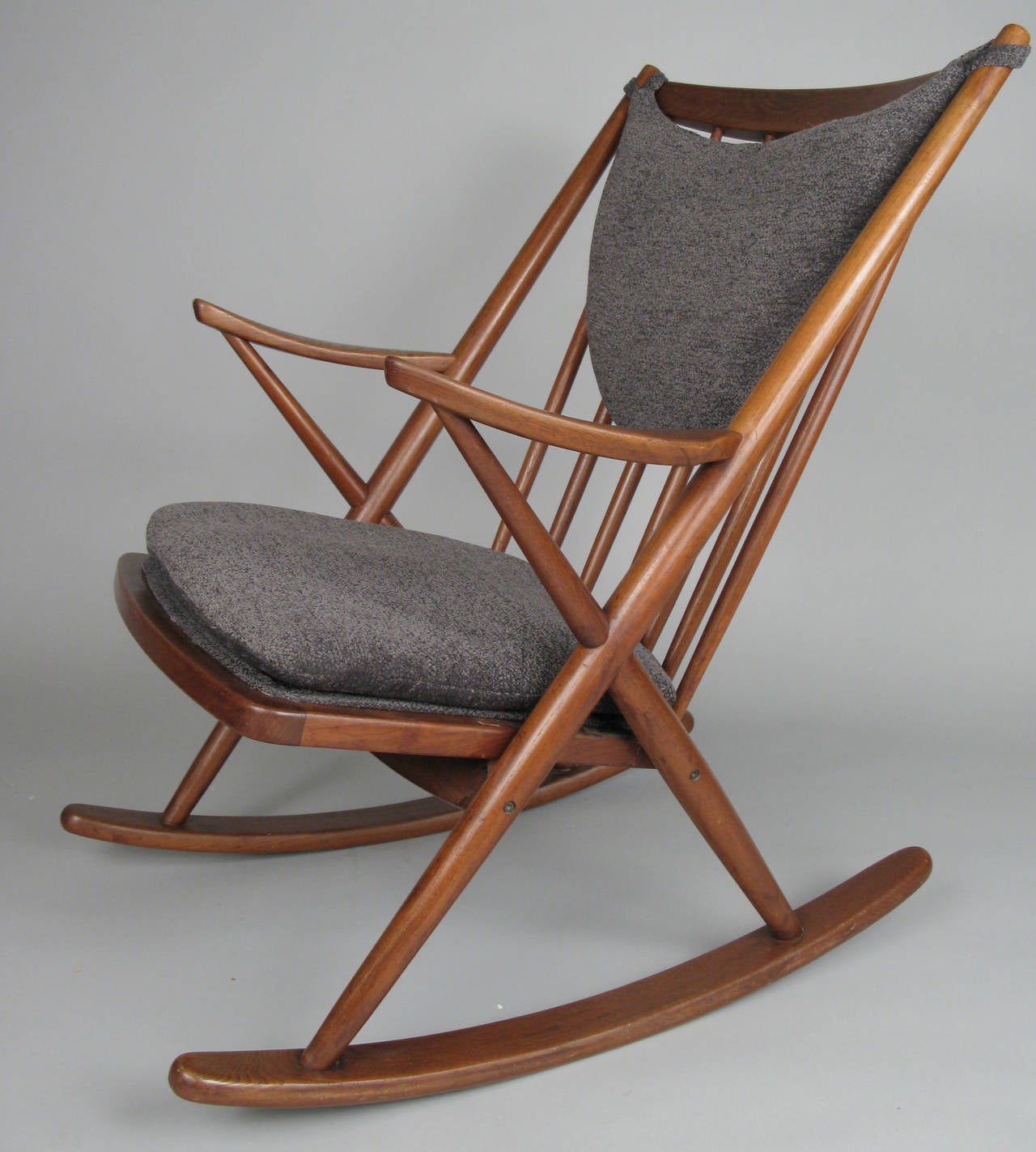 1950s Danish Modern Teak Rocking Chair by Frank Reenskaug In Excellent Condition In Hudson, NY