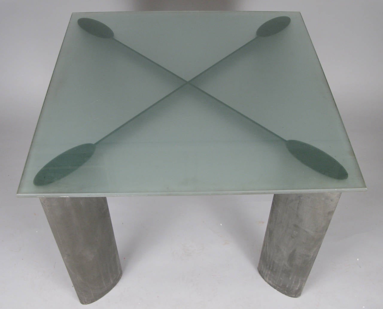 Modern Aluminum and Glass Table by Koch & Lowy In Good Condition In Hudson, NY