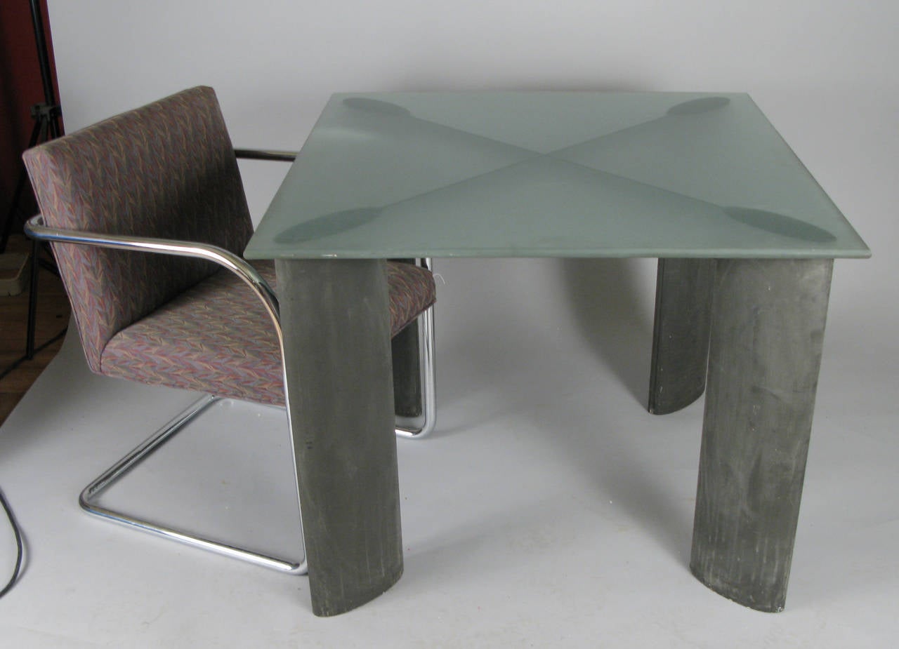 Modern Aluminum and Glass Table by Koch & Lowy 1
