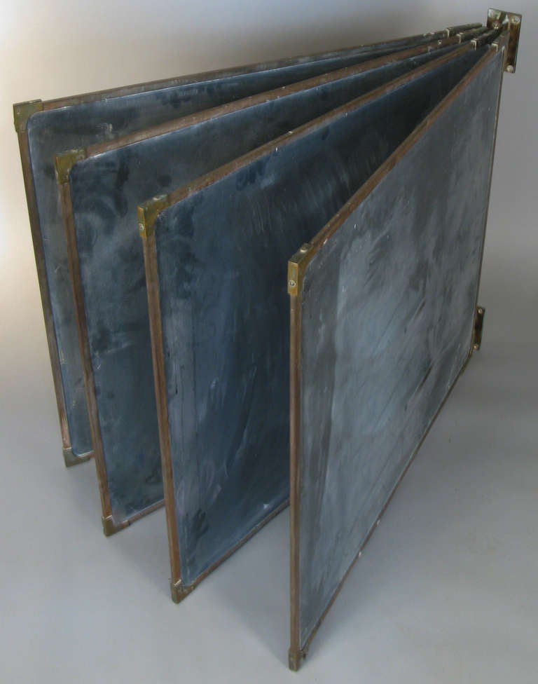 American Set of Antique Slate & Bronze Chalkboards