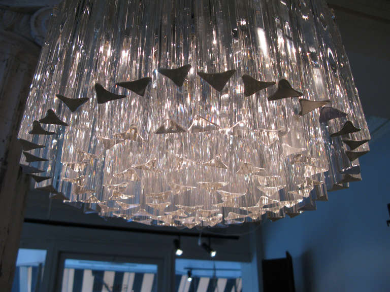 Mid-20th Century Outstanding Vintage 1960's Italian Glass Chandelier by Camer