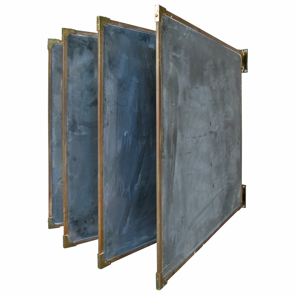 Set of Antique Slate & Bronze Chalkboards