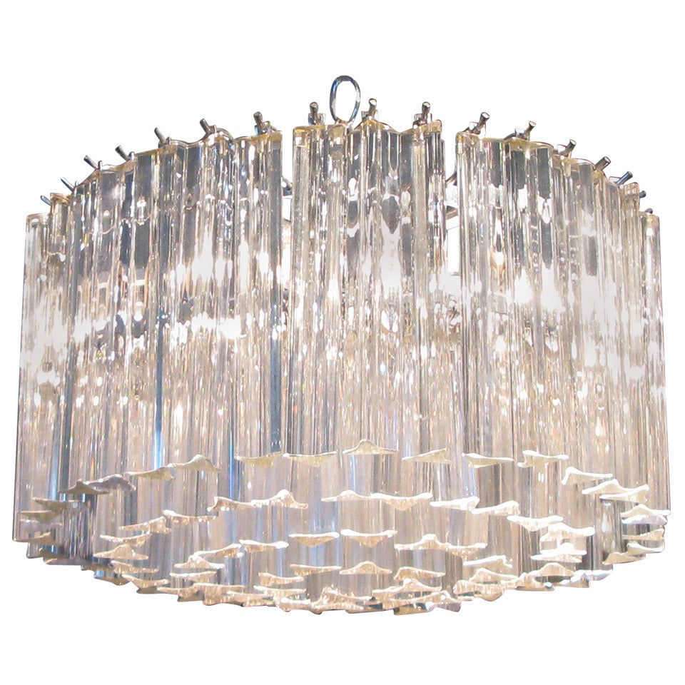 Outstanding Vintage 1960's Italian Glass Chandelier by Camer