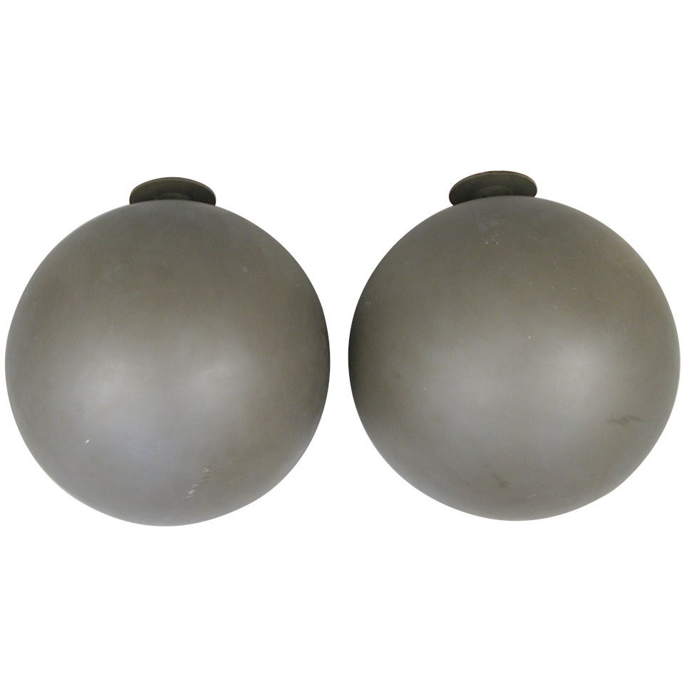Pair of Large Sphere Wall Sconces from Avery Fisher Hall For Sale