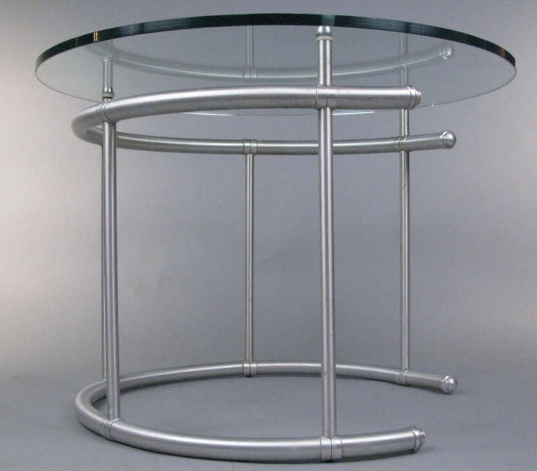 Rare Aluminum & Glass Table by Warren Mcarthur In Excellent Condition In Hudson, NY