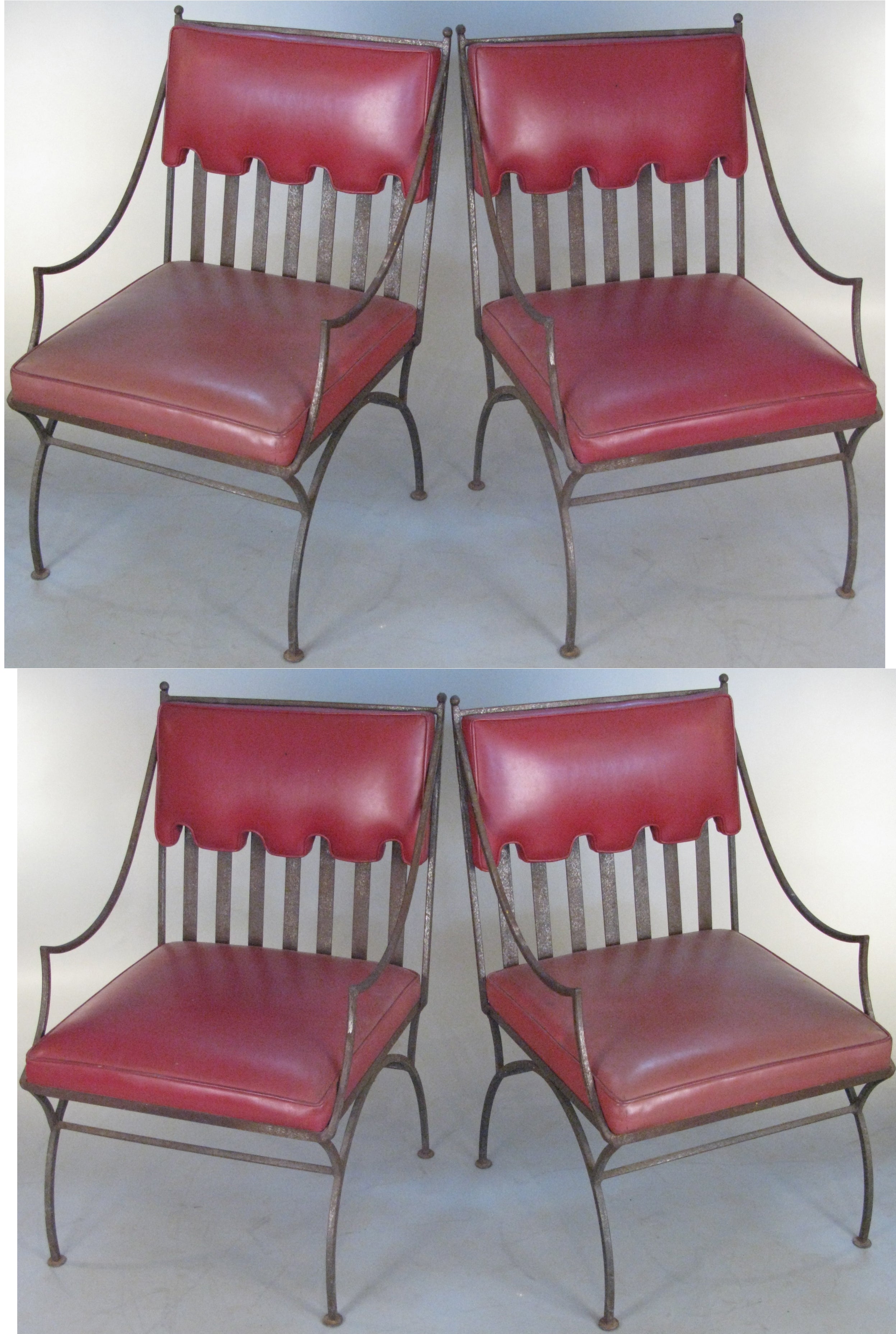 Set of Four 1940's Iron Cabana Chairs at 1stDibs