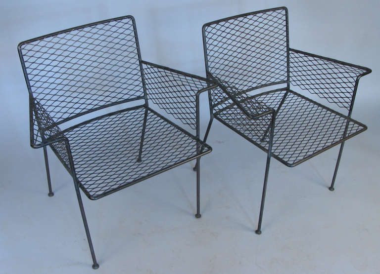 American Pair of Iron Garden Chairs by Van Keppel & Green